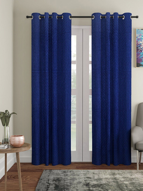 

Molly & Michel Blue Set of 2 Door Curtains