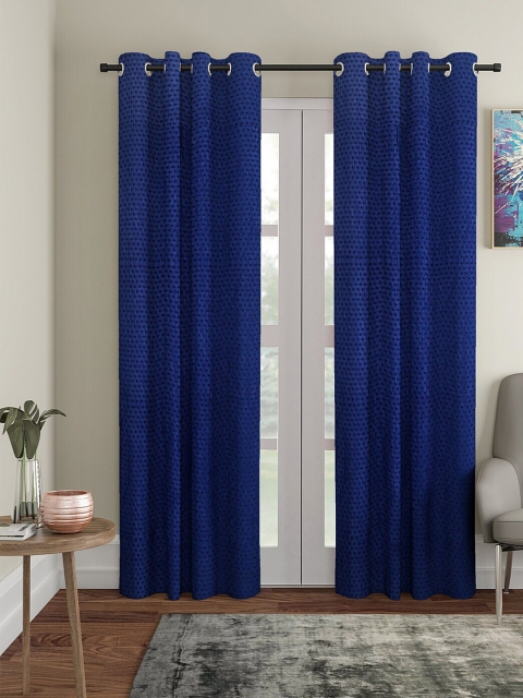 

Molly & Michel Blue Set of 2 Long Door Curtain