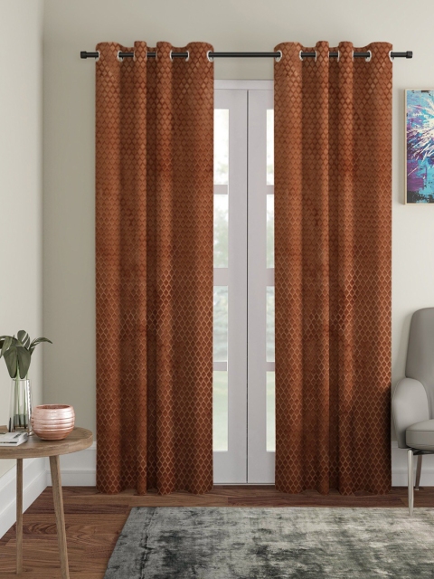

Molly & Michel Beige Set of 2 Geometric Velvet Long Door Curtain