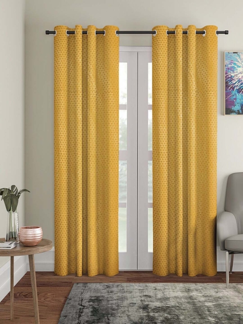 

Molly & Michel Yellow Set of 2 Long Door Curtain