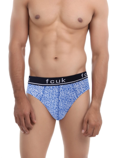 

FCUK Furore Men Blue Printed Hip Briefs FBR01