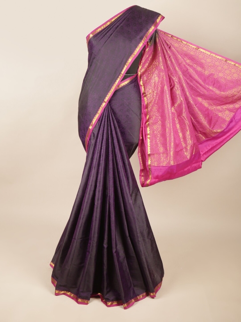 

Pothys Violet & Pink Zari Pure Silk Saree