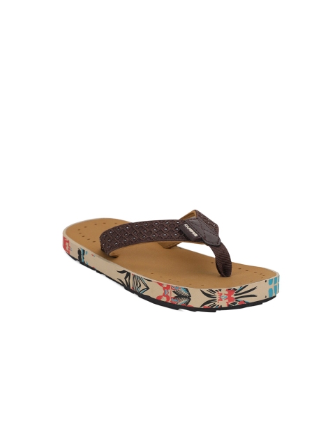 

Campus Women Tan & Pink Printed Thong Flip-Flops