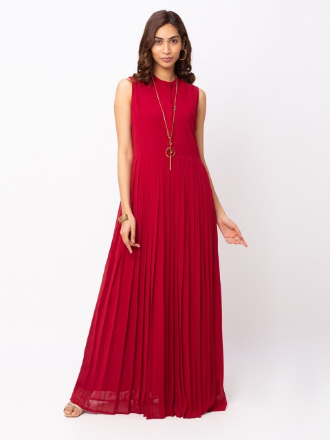 

Iti Maroon Georgette Maxi Dress