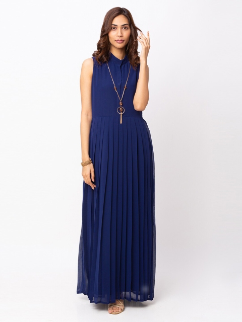 

Iti Navy Blue Georgette Maxi Dress
