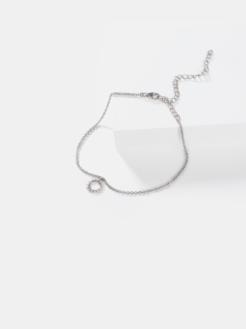 

SHAYA Silver Toned 925 Silver Bright As Your Smile Circle Anklet