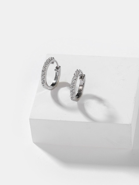 

SHAYA 925 Silver CZ Circular Hoop Earrings