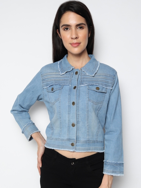 

Fleurt Women Blue Crop Denim Jacket