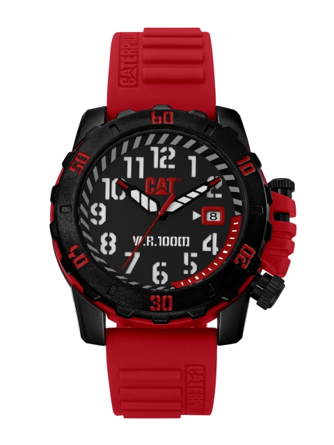 

CAT Men Black Brass Printed Dial & Red Straps Analogue Watch LK 181 28 118
