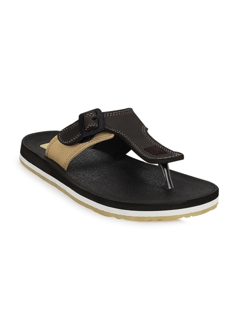 

Campus Men Brown & Black Comfort Sandals