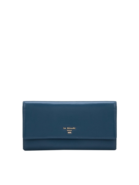 

Da Milano Women Blue Textured Leather Two Fold Wallet