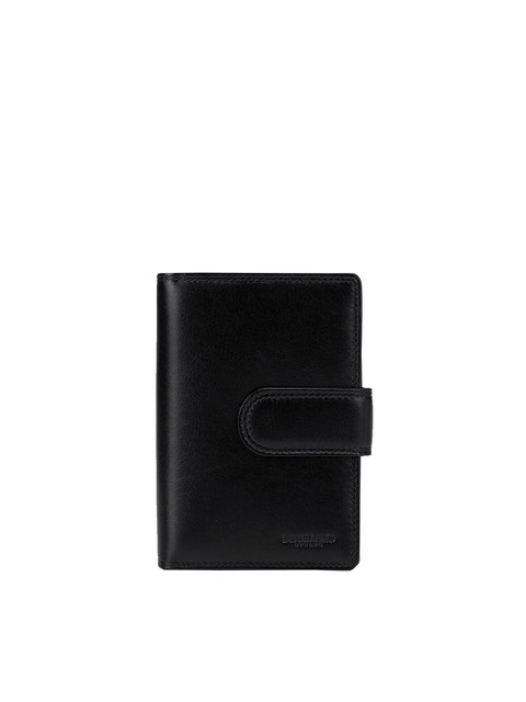 

Da Milano Women Black Textured Leather Two Fold Wallet
