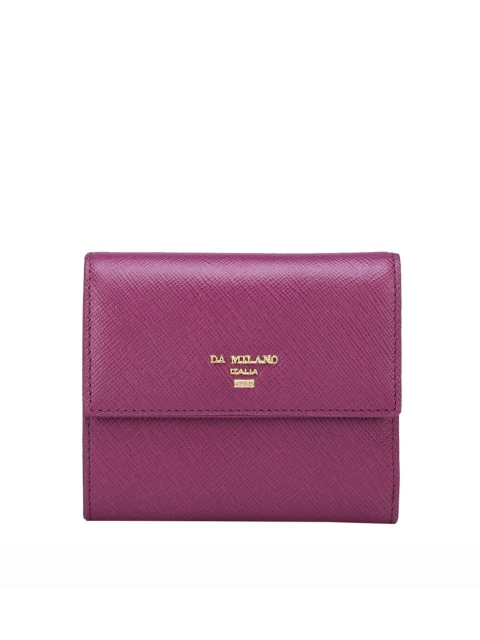 

Da Milano Women Burgundy Solid Three Fold Wallet