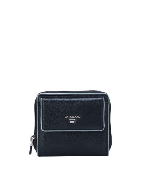 

Da Milano Women Black Leather Zip Around Wallet