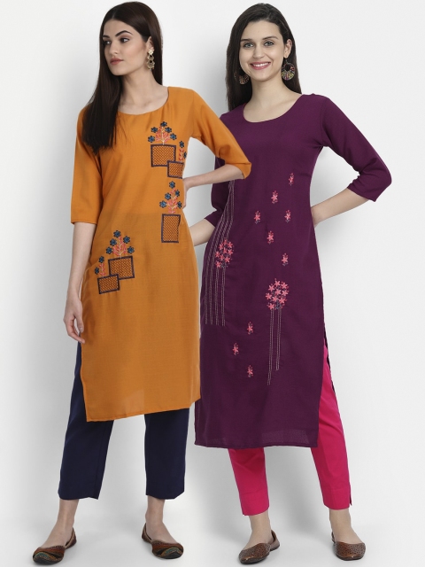 

7Threads Women Multicoloured Cold-Shoulder Sleeves Patchwork Kurta, Multi