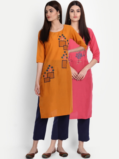 

7Threads Woman Pack of 2 Multicoloured Kurta, Multi