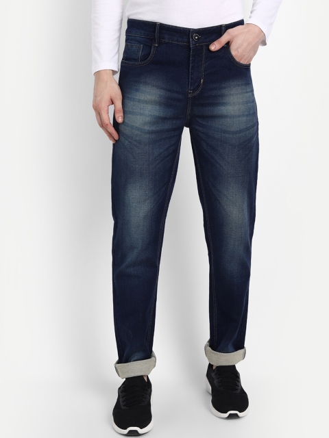 

BROADSTAR Men Navy Blue Slim Fit Heavy Fade Stretchable Jeans