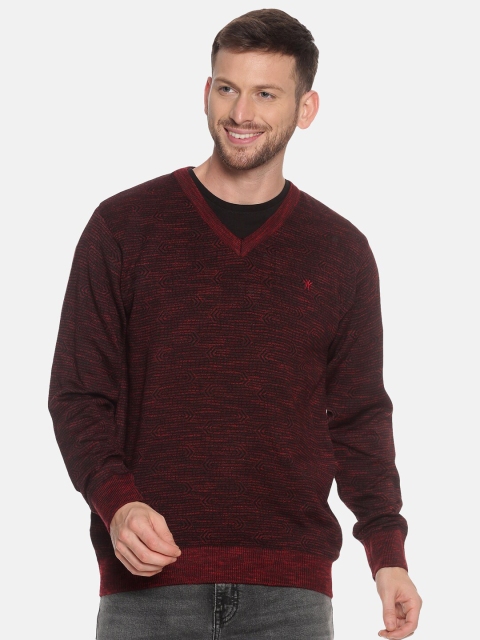 

VENITIAN Men Maroon Printed Pullover