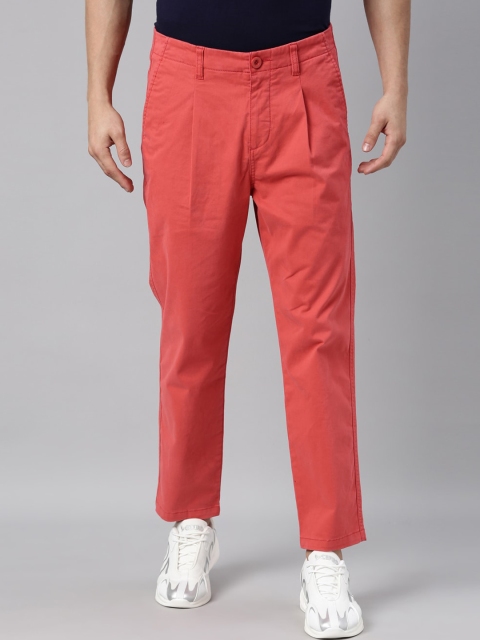 

Breakbounce Men Red Loose Fit Pleated Trouser