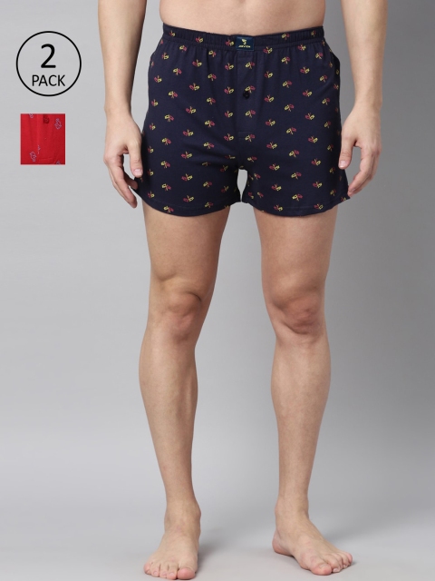 

Joven Men Pack Of 2 Printed Pure Cotton Boxers JB2KV-FLSE, Blue