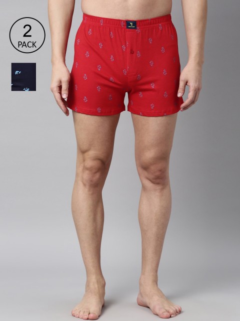 

Joven Men Pack Of 2 Printed Pure Cotton Boxers JB2KV-DPSE, Red