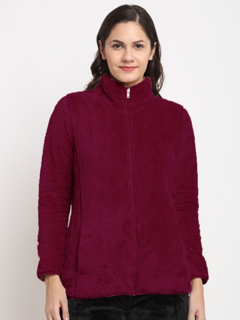 

Kanvin Women Maroon Solid Sweatshirt