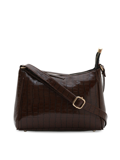 

gaura pakhi Brown Textured Structured Sling Bag