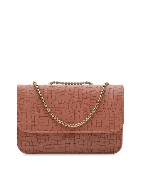 

gaura pakhi Peach-Coloured Textured Structured Sling Bag