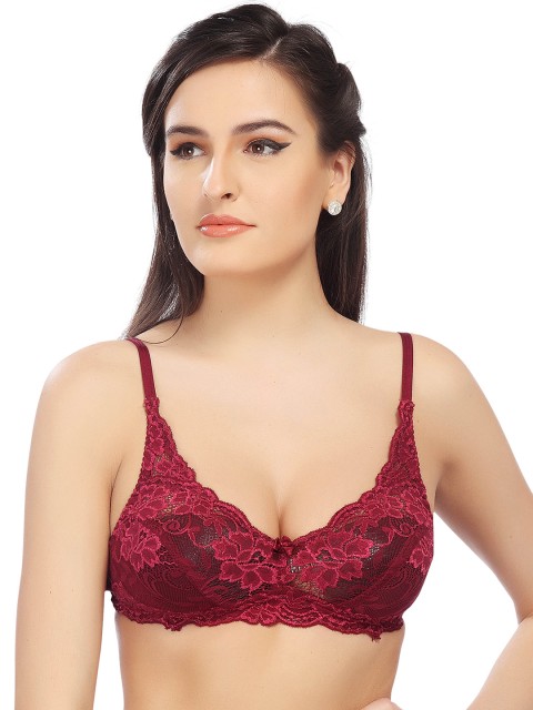 

Lady Love Maroon Medium-Coverage Lace Bra LLBR8062
