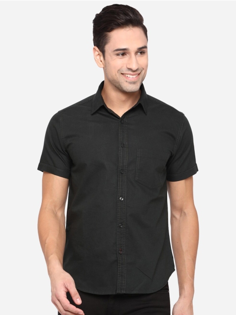 

Greenfibre Men Green Slim Fit Opaque Casual Shirt