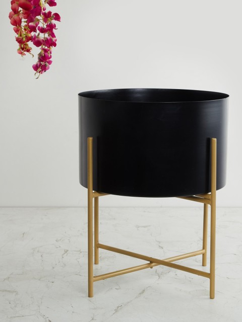 

Home Centre Black Metal Planter With Stand