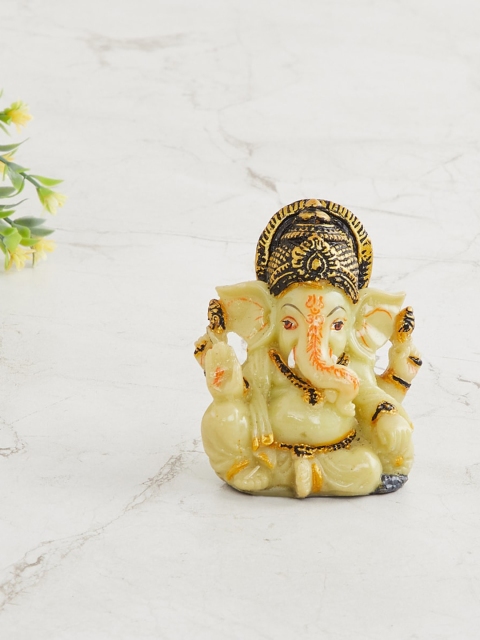 

Home Centre Yellow & Gold-Toned Textured Polyresin Ganesha Figurine Showpiece