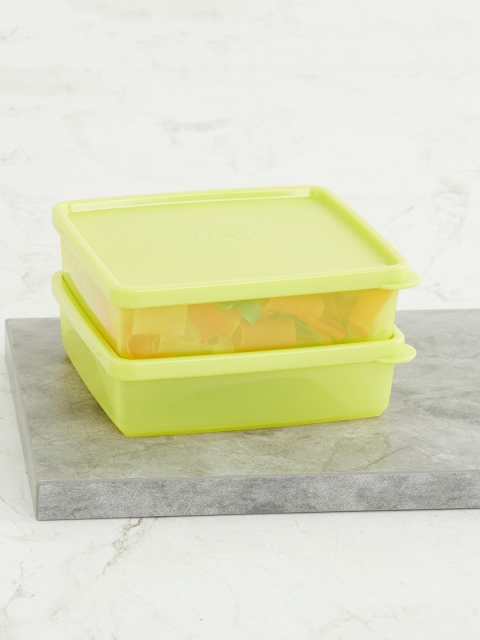 

Home Centre Set Of 2 Green Solid Polypropylene Food Storage Box