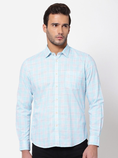 

AD By Arvind Men Blue Opaque Checked Casual Shirt