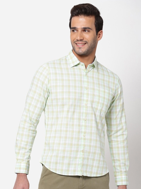 

AD By Arvind Men Green Opaque Checked Casual Shirt