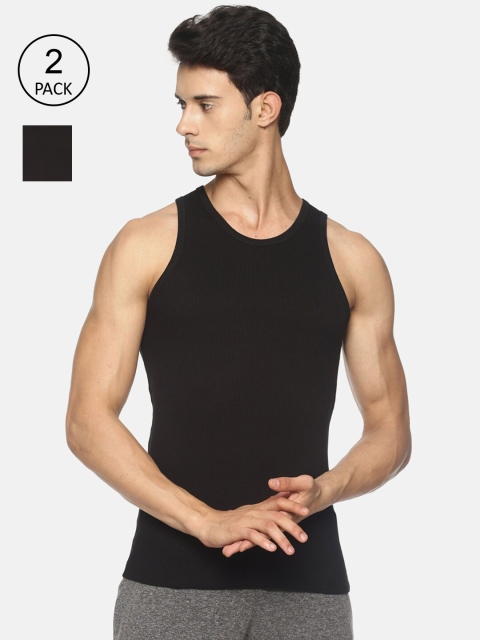 

Soul Space Men Pack of 2 Black Cotton Innerwear Vest