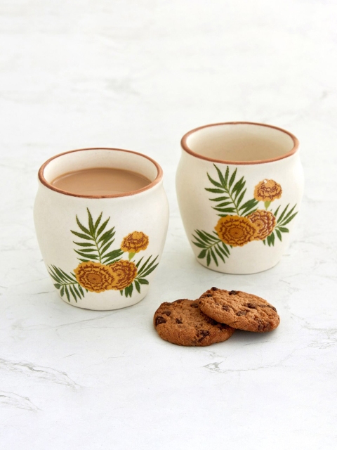 

Home Centre Set Of 2 Beige & Brown Printed Stoneware Cups