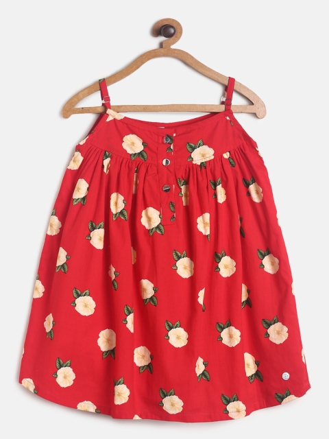 

TALES & STORIES Red Floral A-Line Dress