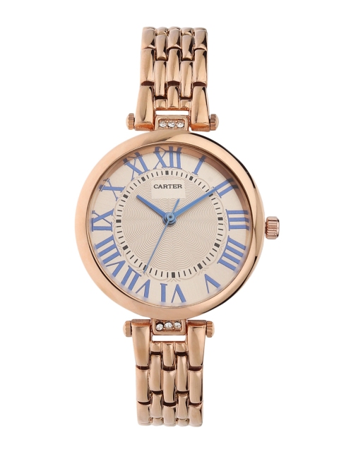 

Sandy D Carter Beige Dial Stainless Steel Bracelet Style Straps Analogue Watch, Cream