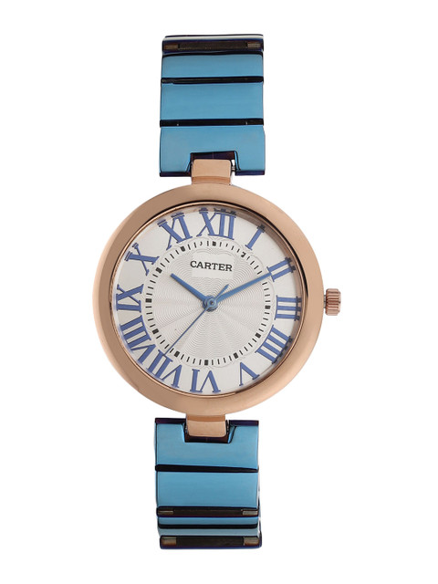 

Sandy D Carter Women White Dial & Blue Stainless Steel Bracelet Style Straps Analogue Watch