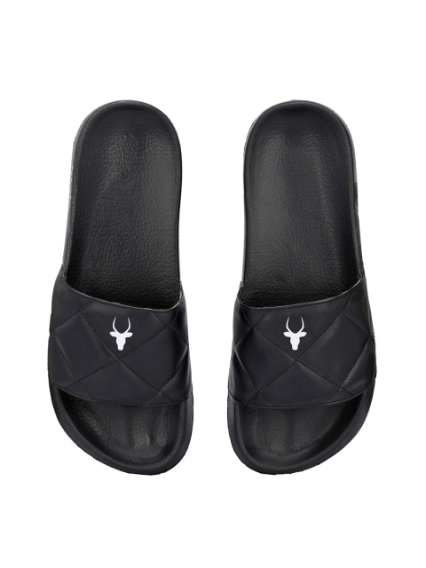 

HIROLAS Men Black Quilted Sliders