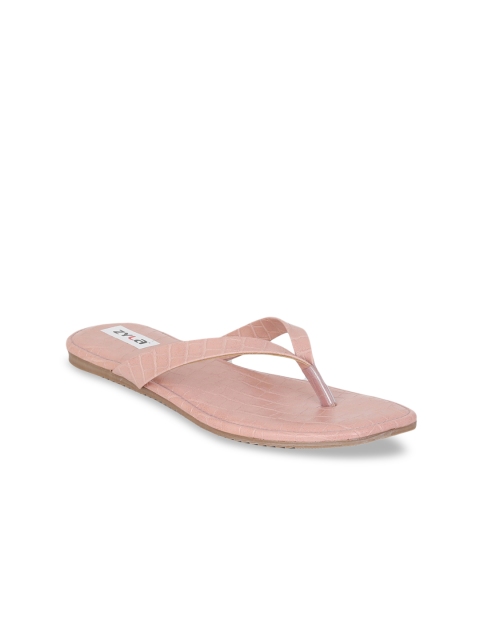 

Zyla Women Peach-Coloured Textured Open Toe Flats