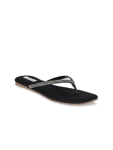 

Zyla Women Black Embellished Open Toe Flats