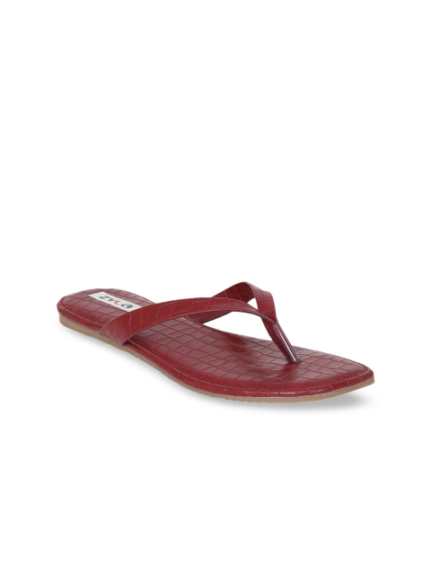 

Zyla Women Maroon T-Strap Flats
