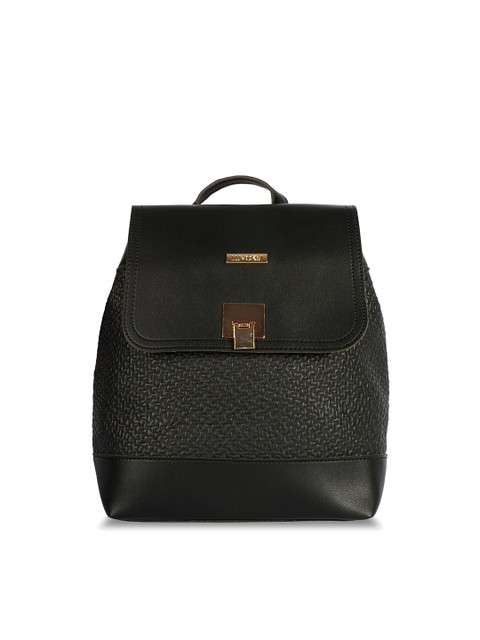 

Luvoksi Women Black Textured Backpack