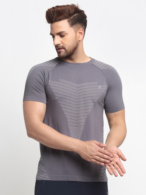 

VENITIAN Men Grey Printed Slim Fit T-shirt