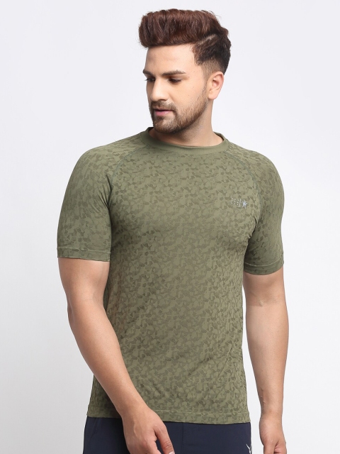 

VENITIAN Men Olive Green Printed Slim Fit T-shirt