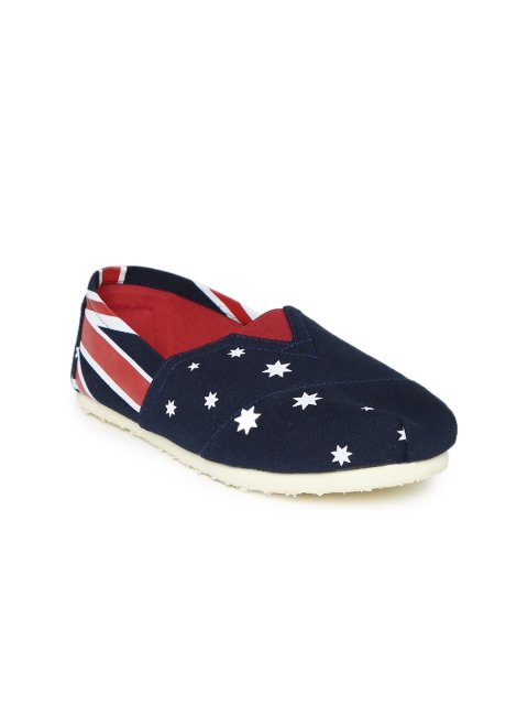 

Lavie Women Navy Blue & Red Printed Slip-Ons