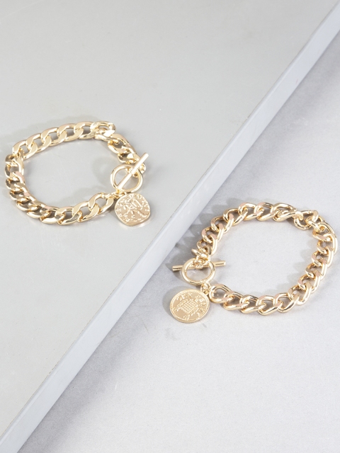 

Kazo Women Gold-Toned Gold-Plated Charm Bracelet