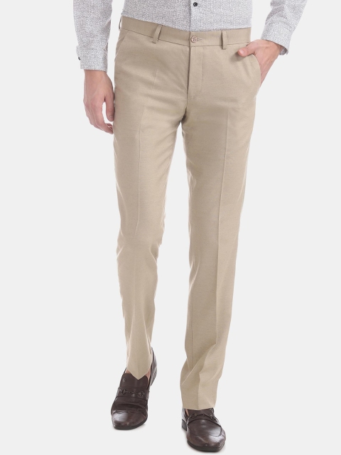 

Excalibur Men Beige Slim Fit Formal Trousers